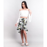 Full Print Asymmetrical Skirt