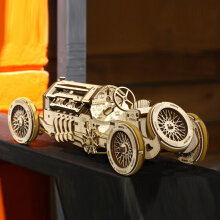 乌克兰ugears木质机械传动立体拼装模型手工diy玩具成人创意实用生日礼物情人节送男女友 赛车