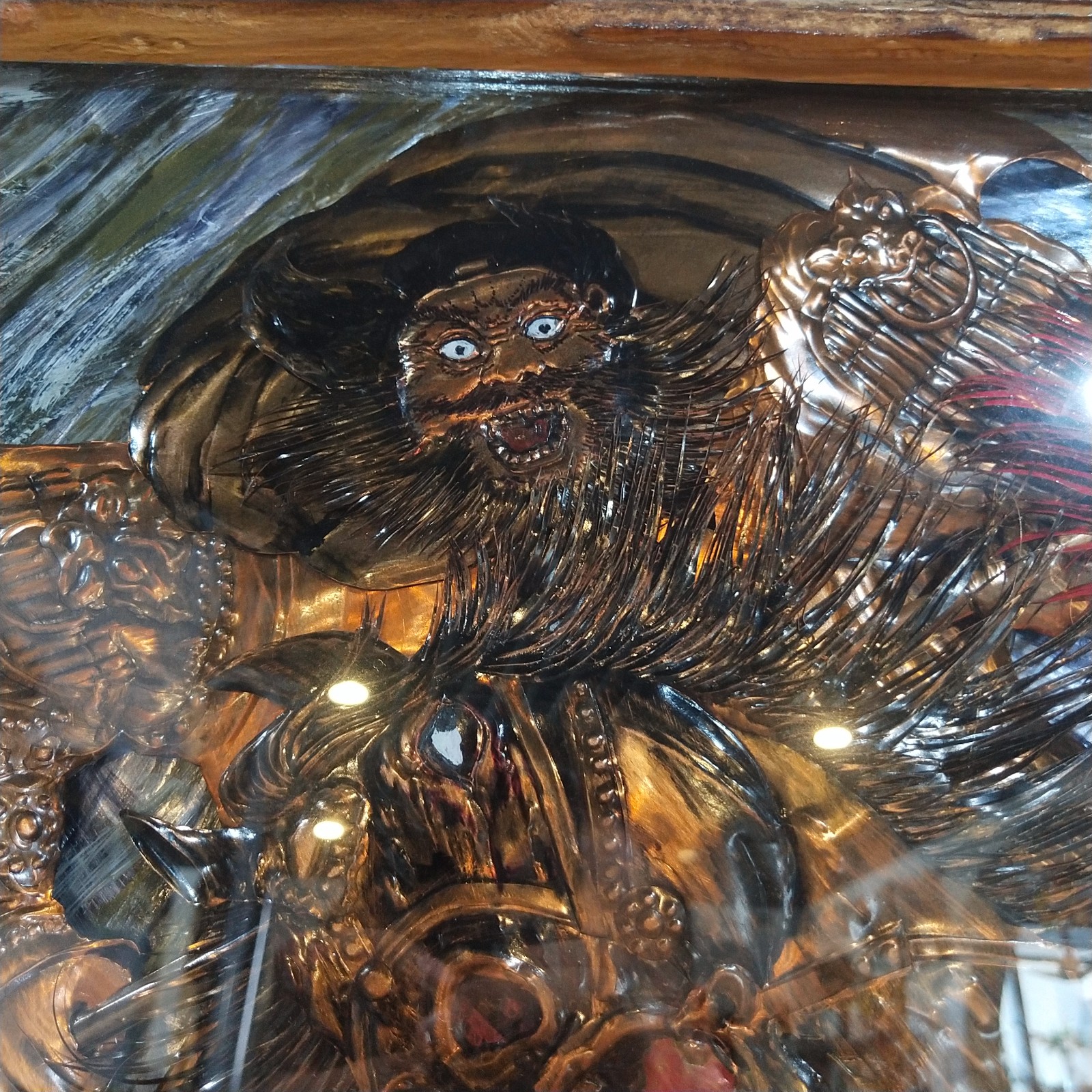 《张飞》金属浮雕画图2