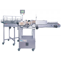 PML-520雙標頭圓瓶瓶身、瓶頸定位選擇貼標機