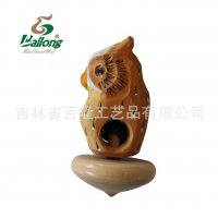 厂家定制儿童玩具木雕陀螺纯手工雕刻动物形陀螺景区庙会礼品陀螺