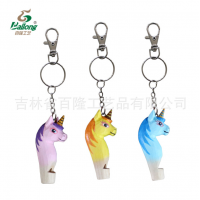 厂家定制木质儿童玩具口哨钥匙扣创意儿童动物哨子木雕口哨钥匙链
