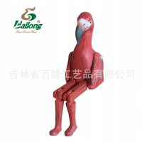 厂家直销木雕工艺品家居装饰可爱动物摆件景区纪念品木雕动物摆件