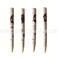 厂家定制创意木雕动物笔库存手工雕刻木头笔木质工艺圆珠木雕笔