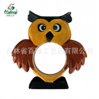 厂家定制木制餐巾圈创意家居动物餐巾圈酒店复活节木雕动物餐巾圈