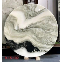 纯天然山水画大理石玄关圆形玉石背景墙