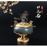 松花石鎏金香薰