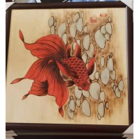 木板烫画 寓意金玉满堂