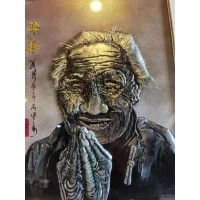 金属铜板画《父亲母亲》