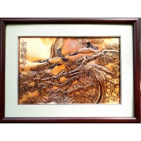 松鹤延年铜雕画（下单立即订做需等待）