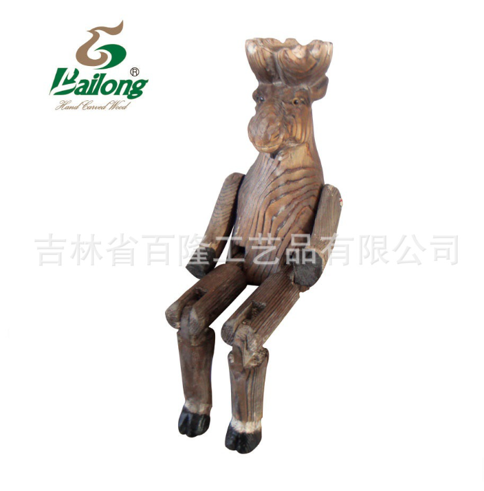 厂家直销手工木雕工艺装饰品动物造型摆件纪念品礼品木雕动物吊腿