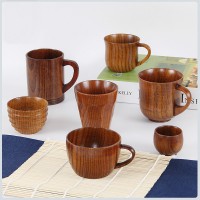 环保日式木杯子实木纯手工创意酸枣木隔热茶杯木质咖啡杯喝水杯